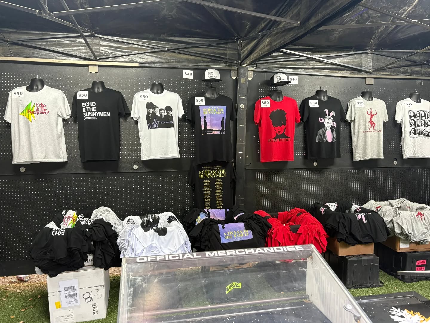 Some of our merch at last night's brilliant @greek_theatre show.
