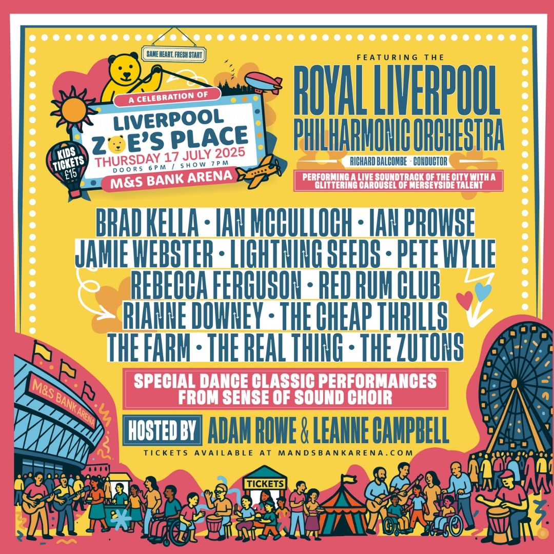 We are delighted to announce that Ian McCulloch will be performing as part of A Celebration of Zoe's Place in Liverpool on 17th July.
In a truly unique moment, Ian will take the stage alongside the 66-piece Royal Liverpool Philharmonic Orchestra and the Sense of Sound Singers. He will perform “Nothing Ever Lasts Forever” as a special duet with Jamie Webster, accompanied by the full orchestra.
Pre-Sale: Thursday 15th May at 11am
General Sale: Friday 16th May at 11am
TICKET LINK:
https://www.mandsbankarena.com/whats-on/a-celebration-of-zoe-s-place/