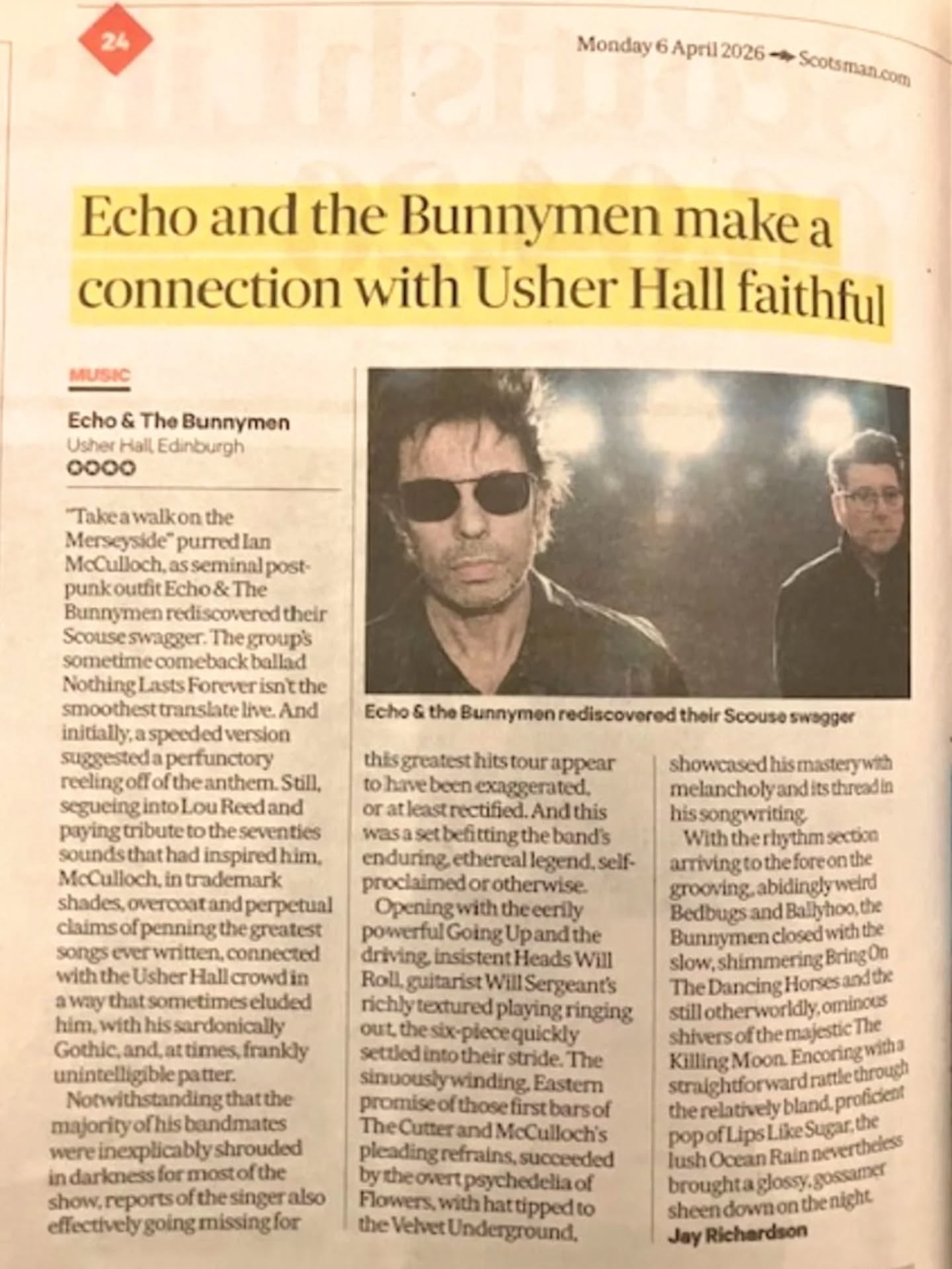 The Scotsman 6th April. 
✊🏻🐰🎸😎🏴󠁧󠁢󠁳󠁣󠁴󠁿