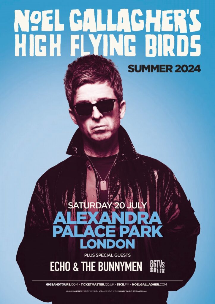 Noel Gallagher & Echo & The Bunnymen live July 20th Alexandra Palace Park 