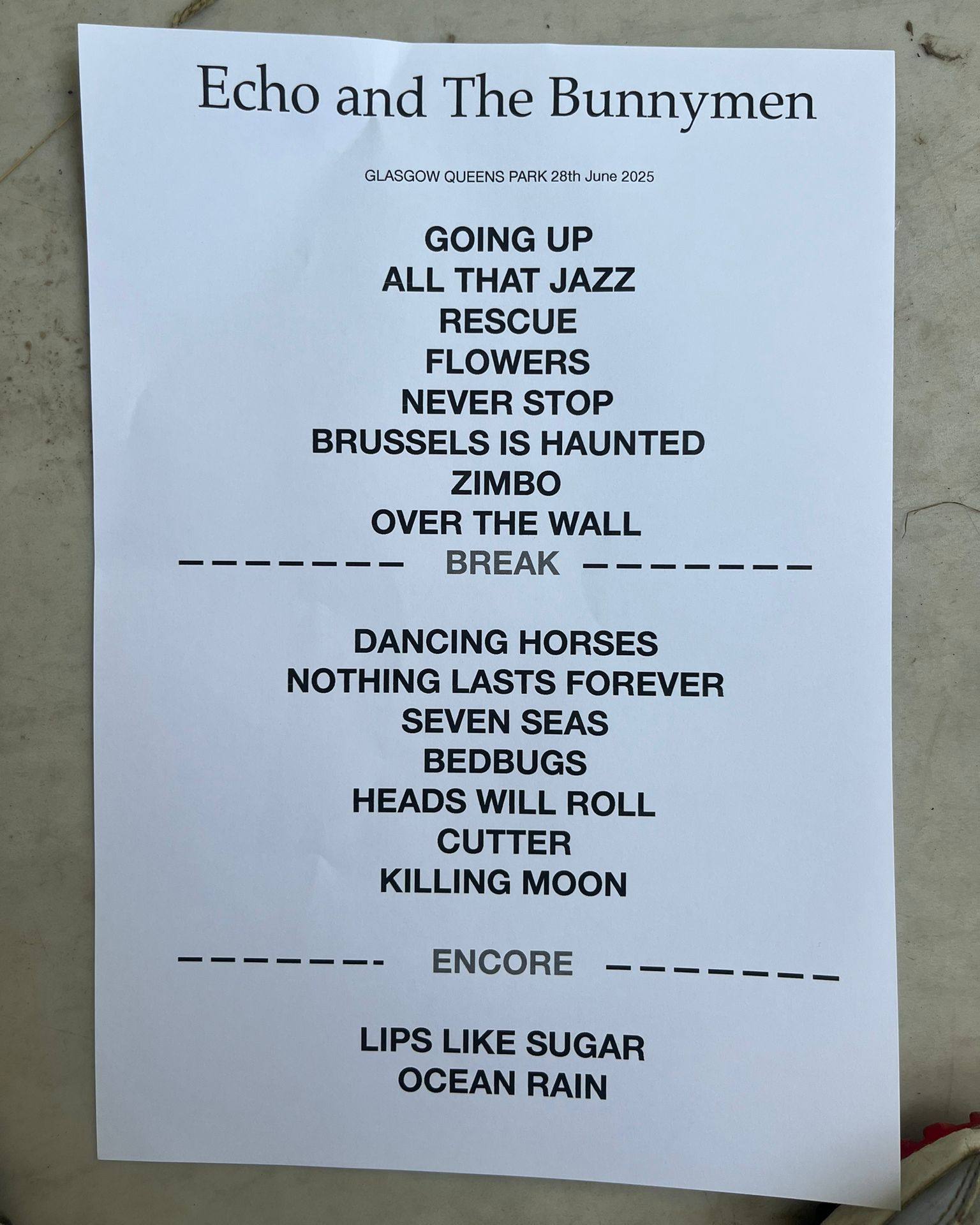 Tonights setlist ๐ฐ๐ธ๐๐ด๓ ง๓ ข๓ ณ๓ ฃ๓ ด๓ ฟ